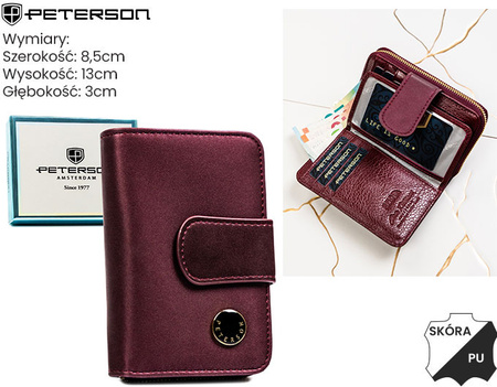 Portfel damski skóra naturalna+PU PTN PS115-HNL Purple