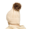 Insulated Women's Hat with Detachable Pom-Pom PETERSON PTN HAT-09 Beige