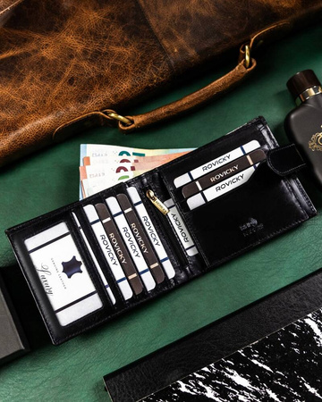 Portfel skórzany RFID ROVICKY 22323L-VT-RVT Black