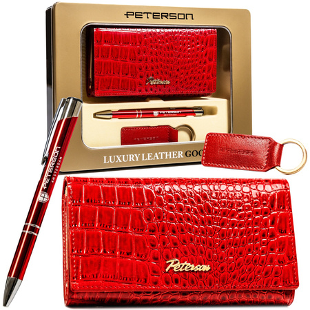 A gift set in a decorative box: wallet, pen, and keychain PTN ZD29 Peterson 
