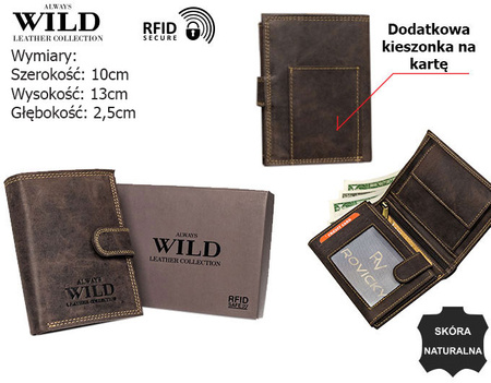 Portfel męski ze skóry naturalnej N4L-P-CHM Brown