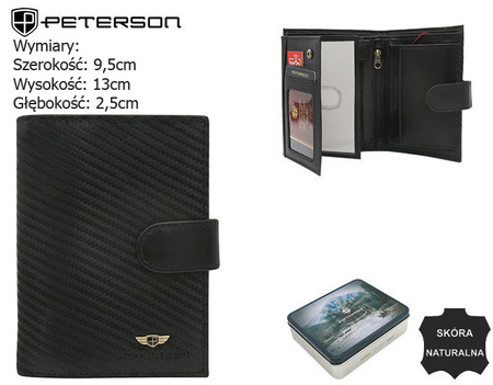 Leather wallet PTN 324Z-CA-6624 BLACK