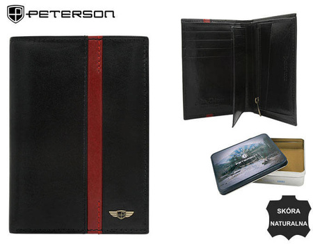 Men's leather wallet PTN N74-VTP BL-RED