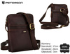 Shoulder bag made from natural leather PTN 19004-OPU Brown