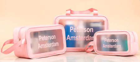 Leatherette make up bags set PETERSON PTN KOS-3W1