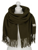 Large Women's Plaid Scarf with Fringes by Peterson SP100 Grey