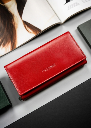 Leather Horizontal Women's Wallet with Clasp - 4U CAVALDI R-RD-12-GCL RFID STOP