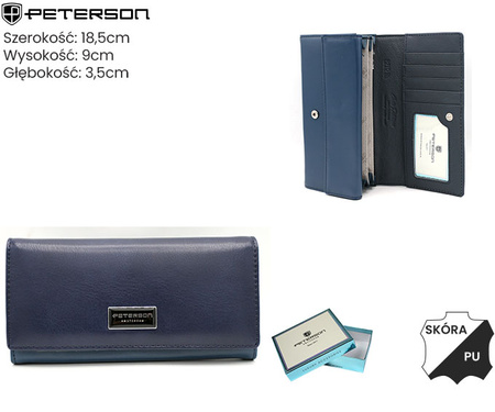 Portfel damski skóra+PU PTN PX22-F773 Navy