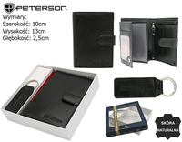 Gift set: leather wallet and key ring PETERSON PTN SET-M-N4L-KCS