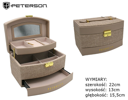 Beige Eco-Leather Jewelry Box Peterson PTN SZK-02