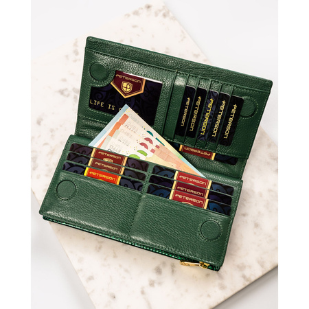 Portfel damski skórzany PTN 421431-DSL Green