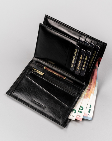 Men's leather wallet PTN N74-VTP BL-RED