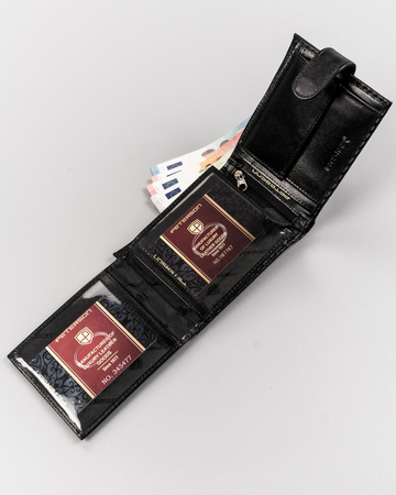 Leather wallet PTN 304Z-CA-6549 BLACK