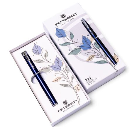 Długopis w pudełku Peterson PTN 222-GB Navy-Silver