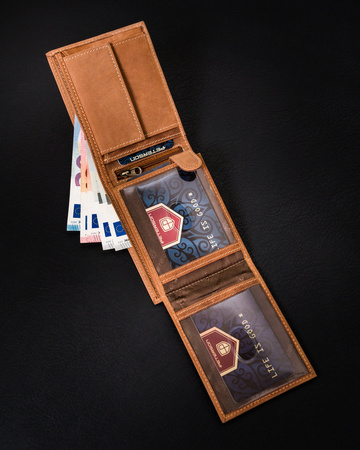 PTN 304 2-1-5 COGNAC leather wallet