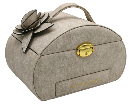 Beige Jewelry Box with Flower Decoration Peterson PTN SZK-01