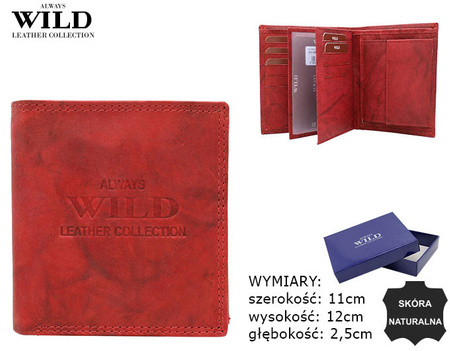 Portfel męski skórzany AW-N890-MAL Red