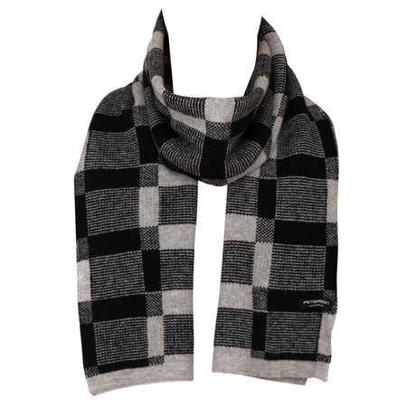 Large Men's Checkered Scarf Peterson PTN SA100-01 Black
