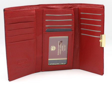 Portfel damski skórzany PTN 55020-NBF Red-Black
