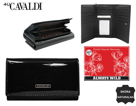 Portfel damski skórzany na blistrze H29-1-SH9-BL Black