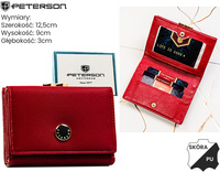 Portfel damski skóra naturalna+PU PTN PS15-09-HNL Red