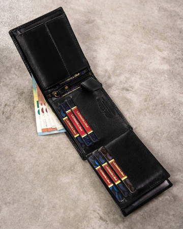 Gift set: leather wallet and keyring PETERSON PTN SET-M-N992-GVT