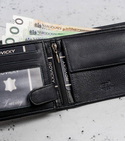 RONALDO 0002-D BLACK RFID leather wallet