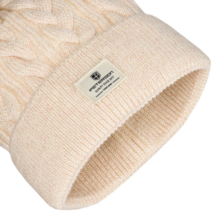 Women's Hat with Detachable Pom-Pom PETERSON PTN HAT-06 Beige