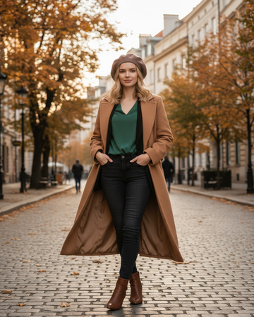 Beret damski BER-A10 Khaki