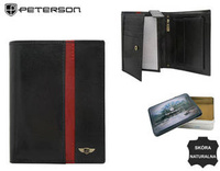 Men's leather wallet PTN N104-VTP BL-RED