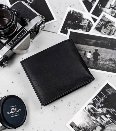 RONALDO 0002-D BLACK RFID leather wallet