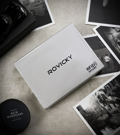 Men's leather wallet N4-RVT-6870 Black+Red