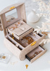 Beige Jewelry Box with Flower Decoration Peterson PTN SZK-01