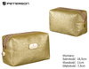 A glittering single-compartment travel vanity bag PTN KOS-L02-B Gold Peterson