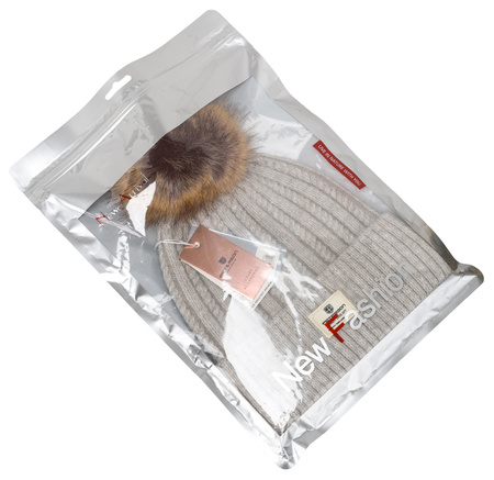 Ciepła czapka damska z domieszką angory PETERSON PTN HAT-07 Grey