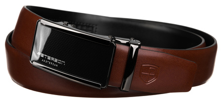 Pasek automat skórzany PTN A009 Brown