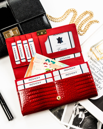 Portfel damski skórzany RH-24A-1-RS Red