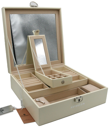 Plastic and leatherette jewelry box PTN SZK-03