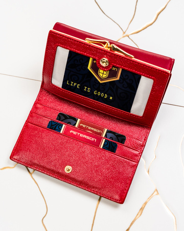 Portfel damski skóra naturalna+PU PTN PS108-HNL Red