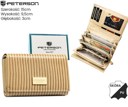 Portfel damski skóra+PU PTN PS112-CRV KHAKI