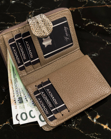 Women's leather wallet 76115-SK-RFID-6864 GOLD