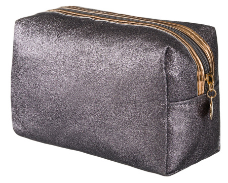 A glittering single-compartment travel vanity bag PTN KOS-L02-B Silver Peterson