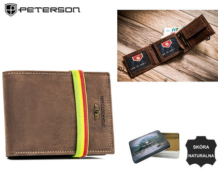 Portfel skórzany RFID PETERSON PTN 304E
