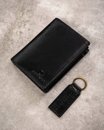 Gift set: leather wallet and keyring PETERSON PTN SET-M-N4-GVT
