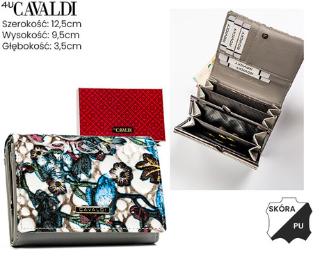 Leather & leatherette wallet RFID 4U CAVALDI PN30-BCF