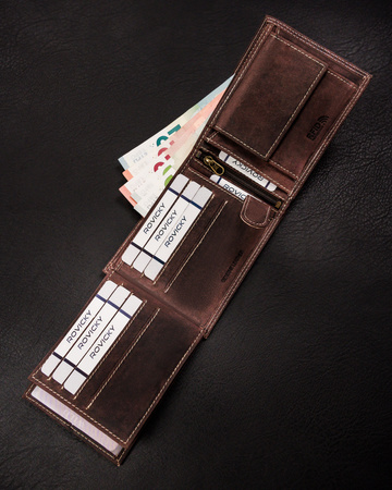 Portfel męski skórzany na blistrze N992-CHM-BL Brown