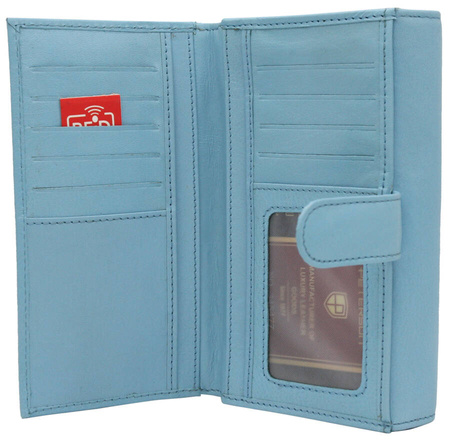 Portfel skórzany PTN KA-25 Sky blue+grey