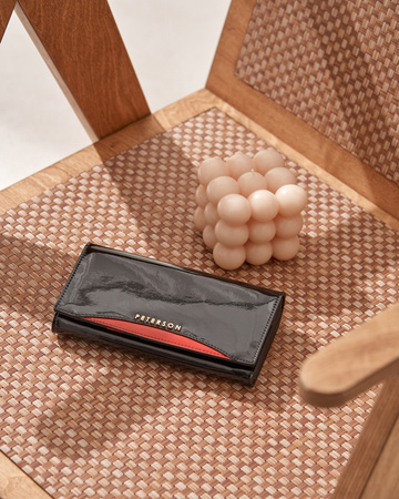 Portfel damski skórzany PTN BC-467 Black+Red