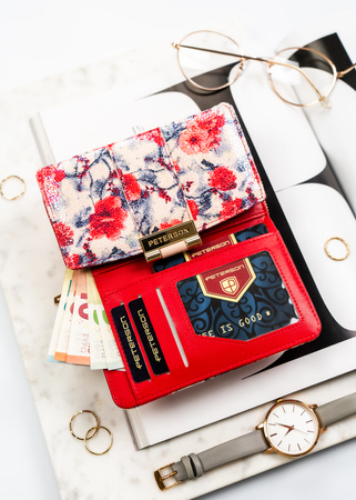 Portfel damski eko PTN 0015-BKY White-Red