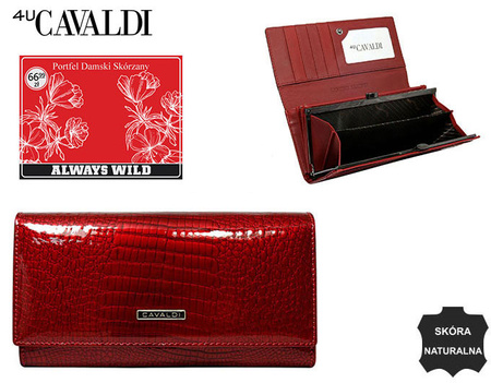 Portfel damski skórzany na blistrze H24-1-RS9-BL Red